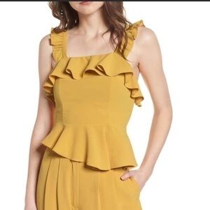 Chriselle J.O.A ruffle tank